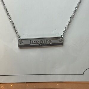 South Hill Designs “Inspire” Bar Charm Silver Necklace with Extender, New